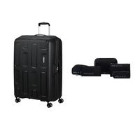 American Tourister Maleta rígida Ellipso de 79 cm, Color Negro, con Juego de 5 Cubos de organización, Negro/Gris