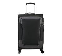 American Tourister Pulsonic - Spinner M, Expandible Suitcase, 68 cm, 64/74 L, Negro (Asphalt Black)
