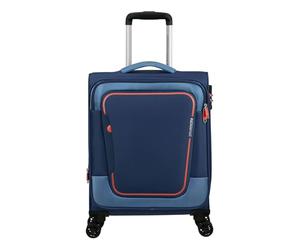 American Tourister Pulsonic - Spinner S, Luggage Manual expandible, 55 cm, 40.5/43.5 L, Azul (Combate Navy)