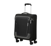 American Tourister Pulsonic - Spinner S, Luggage Manual expandible, 55 cm, 40.5/43.5 L, Negro (Black Asphalt)