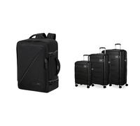 American Tourister Skymax & Take2Cabin - Juego de 3 maletas y Equipaje de mano Ryanair, 25 x 20 x 40 cm, 24 L - Set de viaje completo Skymax - Negro