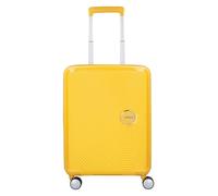 American Tourister Soundbox Maleta trolley de cabina, 55 cm | Amarillo Dorado, maleta rígida ampliable, 55H x 40W x 20D cm, 35.5/41 L, 2.60 kg, con candado TSA