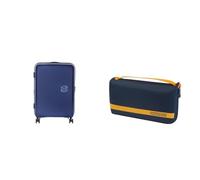 American tourister Soundbox Maleta rígida 67 cm Mediana Azul con Funda para Equipaje M, Blue/Orange