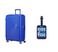 American tourister Soundbox maleta rígida 77 cm grande azul con etiquetas para equipaje, ride the tide