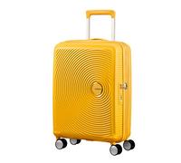 American Tourister Soundbox Maleta trolley de cabina, 55 cm | Amarillo Dorado, maleta rígida ampliable, 55H x 40W x 20D cm, 35.5/41 L, 2.60 kg, con candado TSA