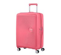 American Tourister Soundbox Maleta Trolley Grande, 67 cm | Coral Soleado, maleta rígida ampliable, 67H x 46W x 29D cm, 71.5/81 L, 3.7 kg, con candado TSA