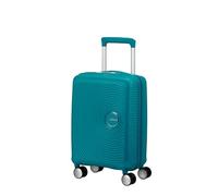 American Tourister Soundbox Mini Kids Maleta Trolley de Cabina, 47 cm | Verde Azulado Intenso, maleta rígida, 47x32x21 cm, 22 L, 1.8 kg, con correas cruzadas int. y separador de malla con bolsillo