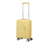 American Tourister Soundbox Mini Maleta Trolley de Cabina, 47 cm | Amarillo Pastel, maleta rígida, 47H x 32W x 21D cm, 22 L, 1.8 kg, con correas cruzadas interiores
