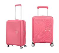 American Tourister Soundbox & Soundbox Mini - Equipaje de mano expansible, 67 cm, 81 L y Maleta infantil, 47 cm, 22 L - Set familiar - Sun Kissed Coral