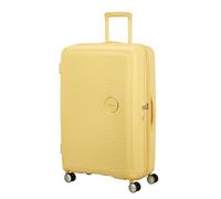 American Tourister Soundbox - Valigia Rigida Grande, 77 cm - Trolley con 4 ruote, Serratura TSA, Espandibile e Leggera, 97/110L, Giallo (Pastel Yellow)