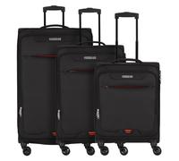 American Tourister Street Roll 4 ruedas Juego de maletas 3 piezas con pliegue de expansión negro