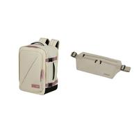 American Tourister Take2Cabin Bolsa de Cabina 40 x 30 x 20 cm arena/malva con Cinturón de Dinero RFID, Sand