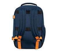 American Tourister Take2Cabin, bolsa de cabina easyJet 36 x 20 x 45 cm, 38 L, 0,70 kg, equipaje de mano, mochila de avión M para subasientos, azul/naranja (azul marino oscuro/naranja radiante)