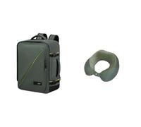 American Tourister Take2Cabin Bolsa de Cabina Easyjet 45 x 36 x 20 cm verde con Almohada de Viaje, olive/lime