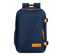 American Tourister Take2Cabin, bolsa de cabina Ryanair 25 x 20 x 40 cm, 24 L, 0,50 kg, equipaje de mano, mochila de avión en forma de subasiento, azul/naranja (azul marino oscuro/naranja radiante)