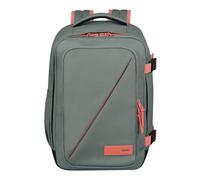 American Tourister Take2Cabin, bolsa de cabina Ryanair de 25 x 20 x 40 cm, 24 L, 0,50 kg, equipaje de mano, mochila de avión en forma de subasiento, gris/rosa (salvia y coral)