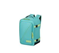 American Tourister Take2Cabin - Ryanair Maleta de Cabina 25 x 20 x 40 cm, 24 L, 0,50 kg, Equipaje de Mano, Mochila de Avión S Bajo Plaza, Turquesa/Verde (Dusty Turquoise/Lime)