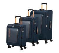 American Tourister Aktivus 4 ruedas Juego de maletas 3 piezas con pliegue de expansión azul