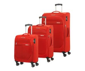 American Tourister Trolley Deep Dive 3 PC Set A Red/Grey Rojo 81cm