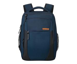 American Tourister Urban Groove UG12 - Mochila para portátil 15.6″ (46 cm) - Mochila de negocios y escolar con portabotellas, ergonómica, Smart Sleeve - 20.5L - Azul Marino (Dark Navy)