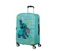 American Tourister Wavebreaker Disney - Maleta Infantil Stitch Flower 67 cm, tamaño Mediano, Funda rígida con 4 Ruedas, Cierre TSA, 64 L