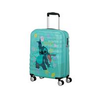 American Tourister Wavebreaker Disney Maleta Trolley de Cabina, 55 cm | Stitch Flower, maleta rígida, 55H x 40W x 20D cm, 36 L, 2.6 kg, con candado TSA y separador con cremallera en U y bolsillo
