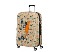 American Tourister Wavebreaker Disney Maleta Trolley Grande, 66 cm | Mickey Super Surfer, maleta rígida, 66x47x26 cm, 64 L, 3.6 kg, con candado TSA y separador con cremallera en U y bolsillo