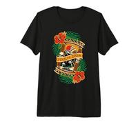 American Traditional Tattoo Old School Flash Skull - Reloj de Arena Camiseta Premium