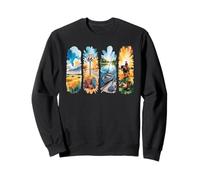 American Travel Adventure Aire Libre Acuarela Arte Sudadera