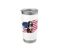 American USA Flag 4th Fourth July Patriotic Cavalier Dog Mom Vaso térmico de acero inoxidable de doble pared