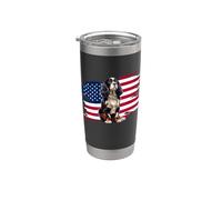 American USA Flag 4th Fourth July Patriotic Cavalier Dog Mom Vaso térmico de acero inoxidable de doble pared