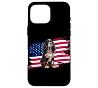 American USA Flag 4th July Patriotic Cavalier Spaniel Lover Carcasa para iPhone 16 Pro Max