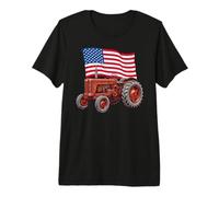 American USA Flag Tractor Farmer Camiseta Premium
