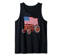 American USA Flag Tractor Farmer Camiseta sin Mangas
