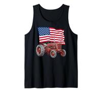 American USA Flag Tractor Farmer Camiseta sin Mangas