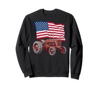 American USA Flag Tractor Farmer Sudadera