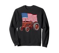 American USA Flag Tractor Farmer Sudadera