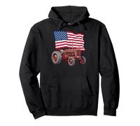 American USA Flag Tractor Farmer Sudadera con Capucha