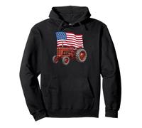American USA Flag Tractor Farmer Sudadera con Capucha