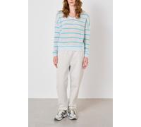 American Vintage Zakday Jumper Gris Chine Raye Lagune Talla: S | Sudaderas con Capucha Outlet | Mujer