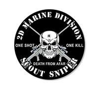American Vinyl 2D Marine Scout Sniper One Shot One Kill, licencia oficial del Cuerpo de Marines de Estados Unidos (4 x 4 pulgadas)