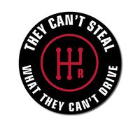 American Vinyl Round They Can't Steal What They Can't Drive calcomanía (logo coche Gear Shift Stick)