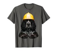 American Water Spaniel - Casco de perro amarillo para papá trabajador Camiseta