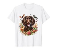 American Water Spaniel Dog Halloween Acuarela Obra de Arte Camiseta gráfica económica, Hombre, Blanco, XL