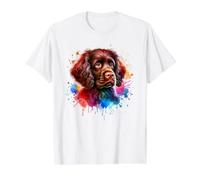American Water Spaniel Dog Sporting Group Obra de Arte Camiseta gráfica económica, Hombre, Blanco, XL