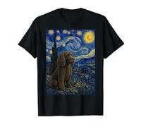 American Water Spaniel Dog Van Gogh Noche Estrellada Camiseta