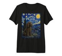 American Water Spaniel Dog Van Gogh Noche Estrellada Camiseta Premium