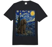 American Water Spaniel Dog Van Gogh Noche Estrellada Comfort Colors Adult Heavyweight T-Shirt