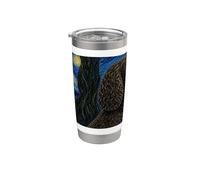 American Water Spaniel Dog Van Gogh Noche estrellada Vaso térmico de acero inoxidable de doble pared