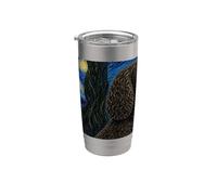American Water Spaniel Dog Van Gogh Noche estrellada Vaso térmico de acero inoxidable de doble pared